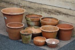 Terracotta garden plant pots in various shapes and sizes (10)