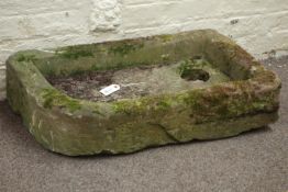 Rectangular Yorkshire stone shallow trough,