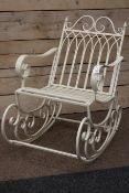 White finish metal rocking chair, W57cm Condition Report <a href='//www.