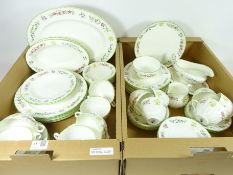 Royal Worcester 'Fleuri' pattern dinner and teaware, six place settings,