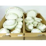 Royal Worcester 'Fleuri' pattern dinner and teaware, six place settings,