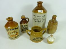 'Hey Brothers' Pontefract Brewery stoneware bottle dated 1930,