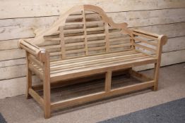 Solid teak Lutyens style garden bench, W165cm Condition Report <a href='//www.