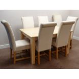 Rectangular light wood dining table (137cm x 90cm, H76cm),