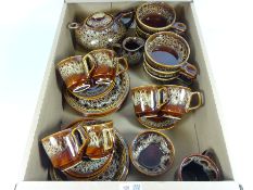 1970's Fosters brown glazed pottery breakfast service in one box Condition Report
