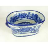 Blue & White oval footbath, W44cm Condition Report <a href='//www.davidduggleby.