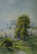 York Walls and Cathedral, watercolour signed by George Fall (British 1848-1925),