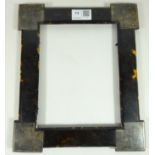 19th/ early 20th Century tortoiseshell style picture frame with silver plated mounts