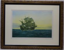 'The Golden Hind', early 20th Century colour print after Montague Dawson (British 1890-1973) pub.