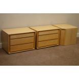 Hulsta ash pair bedside chests and matching corner linen bin Condition Report