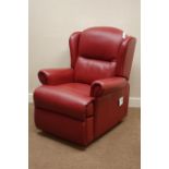 Sherborne electric reclining armchair upholstered in red leather,