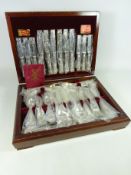 Canteen of silver plated cutlery, six place settings, retailed by House of Fraser,