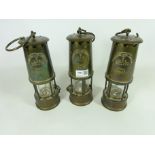 Three brass Miners lamps (3) Condition Report <a href='//www.davidduggleby.