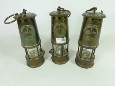 Three brass Miners lamps (3) Condition Report <a href='//www.davidduggleby.