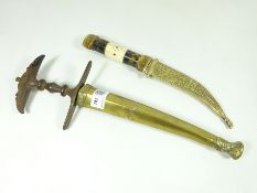 19th/ early 20th Century Persian dagger and another Middle Eastern dagger with bone and horn inlaid