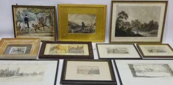 Collection of engravings including 'Rippon', early 19th century after Francis Nicholson pub.