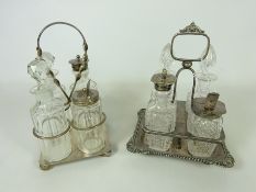 Two Edwardian silver plated and cut glass cruet sets (2) Condition Report <a