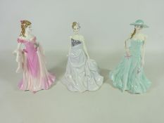 Three Royal Worcester figurines; 'Serena',
