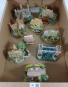 Nine Lilliput lane limited edition and special cottages all with boxes and deeds in one box