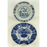 Two 19th Century large Delft plates,