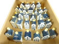 KLM Delft gin miniature house decanters numbers 51-84 (missing 59, 69, 74,