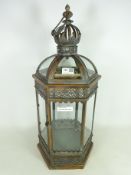 Copper effect glass lantern, H62cm Condition Report <a href='//www.