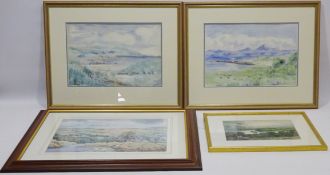 Rural Landscapes, pair watercolours signed and dated Betty Mctaggart 1936,