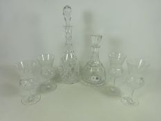 Two Edinburgh crystal Thistle patterned white wine glasses and two red wine glasses,