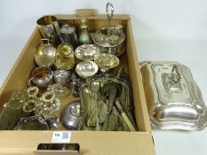 Edwardian silver plated cruet, silver plated teaware, candlesticks,