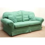 Multi-York traditional shaped sofa (W210cm), and matching pair armchairs (W110cm),