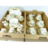 19th/ early 20th Century tea and coffeeware, hand painted with rural scenes,