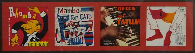 Vintage Retro Poster - Four record covers, Cugat & Tjader etc,