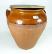 Large terracotta crock pot with lid, H44cm Condition Report <a href='//www.
