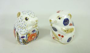 Royal Crown Derby Poppy Mouse collectors guild exclusive paperweight and another similar Royal