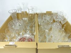 Cut glass drinking glasses, three Edinburgh crystal tumblers,