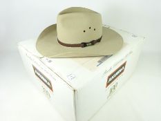 Australian Akubra wide brimmed felt hat, size 60,
