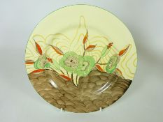 Clarice Cliff Bizarre Wilkinson pottery 'Cabbage Flower' pattern plate, D22.