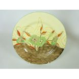 Clarice Cliff Bizarre Wilkinson pottery 'Cabbage Flower' pattern plate, D22.