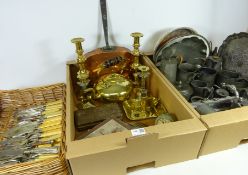 Pair of 19th Century brass candle sticks, pair ecclesiastical candlesticks,