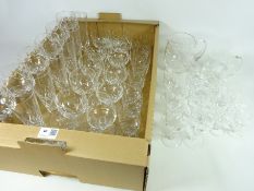 Suite of Stuart Carlingford design cut crystal glassware comprising of six hock glasses,