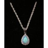 Opal dress pendant fancy chain necklace stamped 925 Condition Report <a