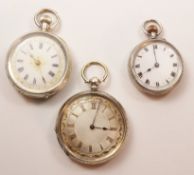 Hallmarked silver pocket watch and two continental pocket watches stamped fine silver and 800