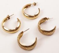 Two pairs 9ct gold hoop ear-rings approx 4.9gm Condition Report <a href='//www.