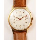 Gentleman's Altamira by Moise Dreyfuss chronograph antimagnetic 18ct gold wristwatch Swiss