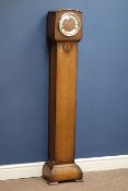 Early 20th century oak cased grandmother clock,