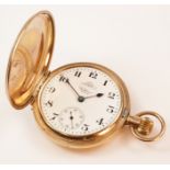 Waltham USA 9ct gold hunter pocket watch,