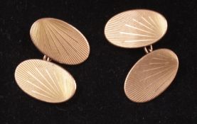 Pair of hallmarked 9ct rose gold cuff-links approx 4.