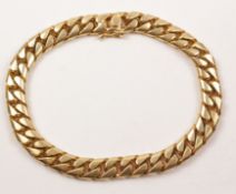 9ct gold flattened chain link bracelet hallmarked approx 47.