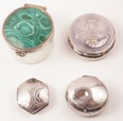 Four hallmarked silver pill boxes Condition Report <a href='//www.davidduggleby.