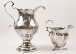 George III silver cream jug and an Edwardian cream jug both hallmarked approx 4oz
